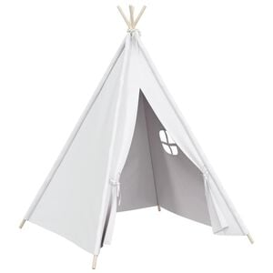 vidaXL Tienda tipi ni&ntilde;os y bolsa piel melocot&oacute;n blanco 120x120x150cm