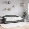 vidaXL Sof&aacute; cama con colch&oacute;n tela gris oscuro 90x190 cm