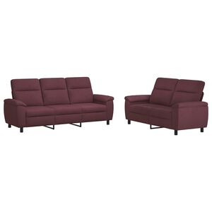 vidaXL Juego de Sof&aacute; 2 pcs Morado Tela