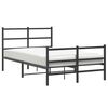 vidaXL Estructura cama sin colch&oacute;n con estribo metal negro 120x200 cm