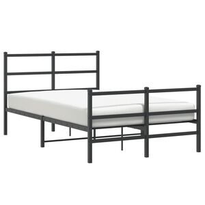 vidaXL Estructura cama sin colch&oacute;n con estribo metal negro 120x200 cm