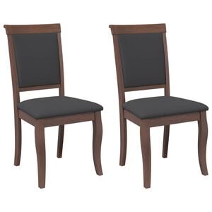 vidaXL Sillas de comedor con cojines 2 uds madera maciza marr&oacute;n caucho