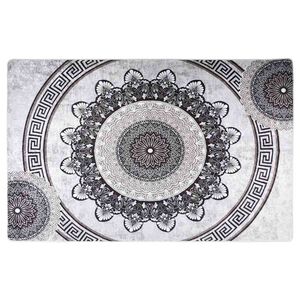 vidaXL Alfombra lavable patchwork negro y gris 80x150 cm