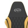 vidaXL Silla gaming de masaje cuero sintético negro y dorado