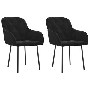 vidaXL Sillas de comedor 2 unidades terciopelo negro