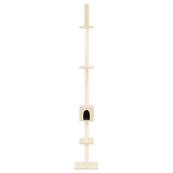 vidaXL &Aacute;rbol rascador para gatos de suelo a techo crema 250,5-276,5 cm