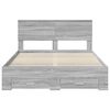 vidaXL Estructura de cama con cabecera Gris Sonoma 140 x 190 cm