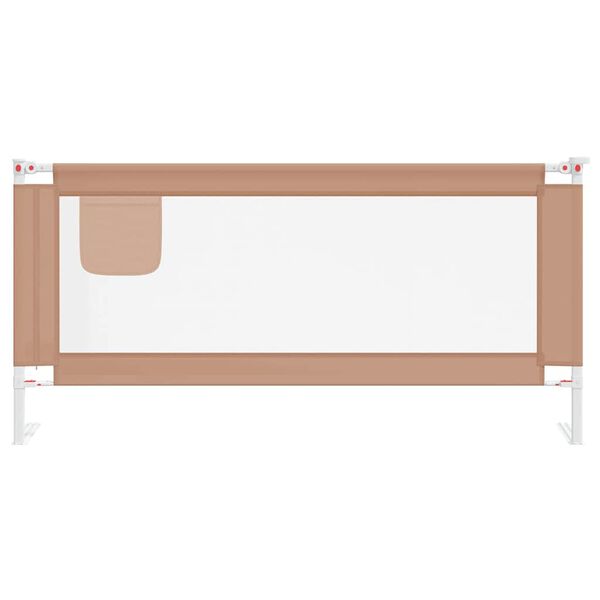 vidaXL Barandilla de seguridad cama de ni&ntilde;o taupe tela 190x25 cm