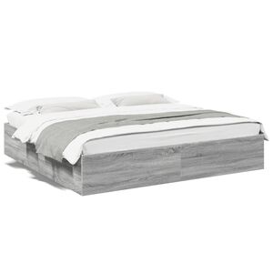 vidaXL Estructura de cama madera de ingenier&iacute;a gris Sonoma 200x200 cm