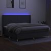 vidaXL Cama box spring colch&oacute;n y luces LED tela gris claro 200x200 cm