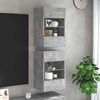 vidaXL Armarios de pared con luces LED para TV 2 uds gris hormig&oacute;n 40x30x60,5 cm