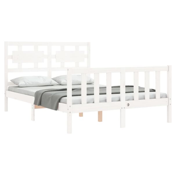vidaXL Estructura de cama sin colchón madera de pino blanca 120x200 cm