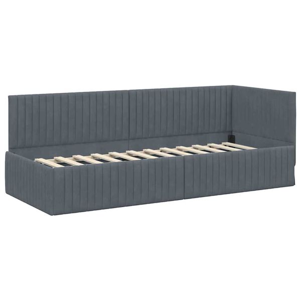 vidaXL Estructura de cama en esquina Gris oscuro 80 cm x 200 cm