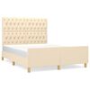 vidaXL Cama sin colch&oacute;n tela color crema 140x200 cm