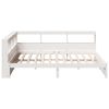 vidaXL Cama con estanter&iacute;a sin colch&oacute;n madera maciza blanca 140x200 cm