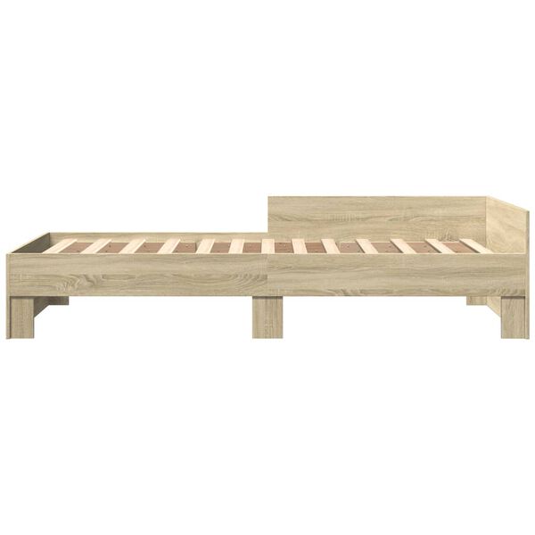 vidaXL Estructura de cama sin colch&oacute;n madera roble Sonoma 90x190 cm