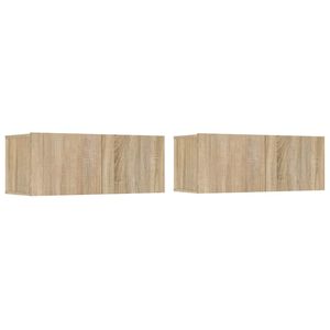 vidaXL Muebles de TV 2 uds madera ingeniería roble Sonoma 80x30x30 cm