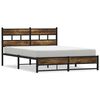 vidaXL Estructura de cama sin colchón metal roble ahumado 135x190 cm