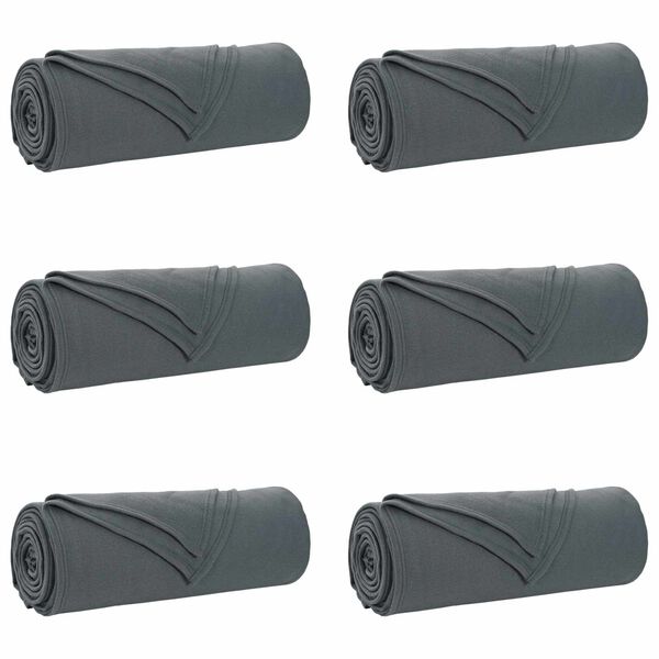 vidaXL Mantitas de Sof&aacute; 6 pcs Gris oscuro 350 x 270 cm Lana