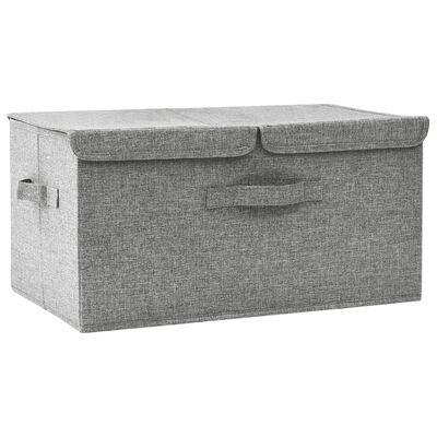 vidaXL Caja de almacenaje tela gris 50x30x25 cm