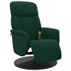 vidaXL Sill&oacute;n reclinable masaje con reposapi&eacute;s terciopelo verde oscuro
