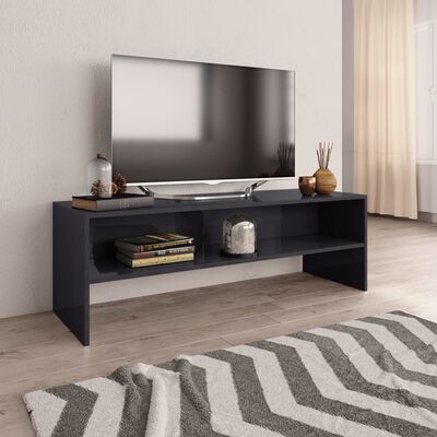 vidaXL Mueble de TV madera contrachapada gris brillante 120x40x40 cm