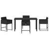 vidaXL Conjunto de Comedor de Jard&iacute;n 5 pcs Negro rat&aacute;n sint&eacute;tico