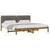 vidaXL Estructura de Cama con Cabecera Tapizada Natural y Gris Claro