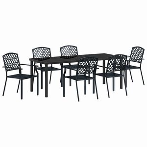 vidaXL Conjunto de Comedor de Jard&iacute;n 7 pcs Antracita
