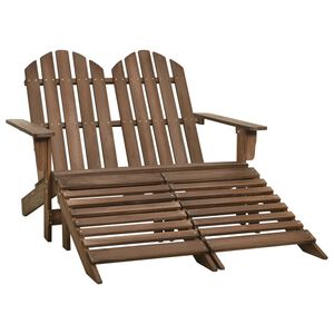 vidaXL Silla Adirondack de jard&iacute;n 2 plazas madera de abeto marr&oacute;n