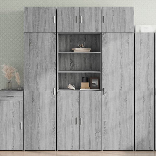 vidaXL Aparador alto madera de ingenier&iacute;a gris Sonoma 70x42,5x185 cm