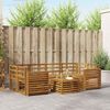 vidaXL Juegos de sof&aacute;s 7 pcs Natural Madera de Acacia S&oacute;lida