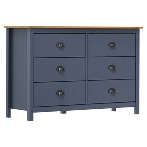 vidaXL Mesita de noche Hill madera maciza de pino gris 125x40x80 cm