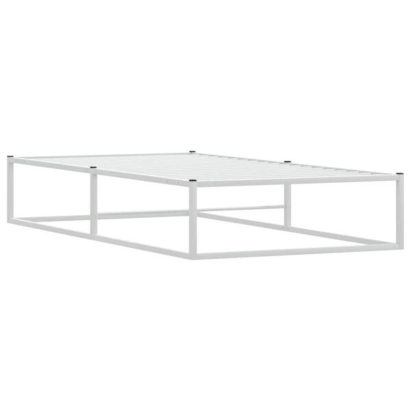 vidaXL Estructura de cama sin colch&oacute;n de metal blanco 100x200 cm