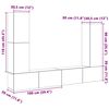vidaXL Conjunto de mueble de TV 4 piezas montado la pared madera vieja