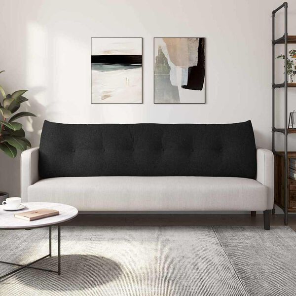 vidaXL Coj&iacute;n de Espalda Negro 180 x 24 x 50 cm tela