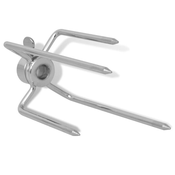 vidaXL Horquilla para espet&oacute;n de asado/barbacoa acero 2 uds
