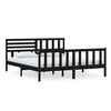 vidaXL Estructura de cama de madera maciza negra super king 180x200 cm
