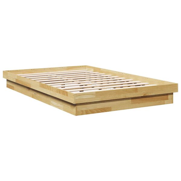 vidaXL Estructura de cama sin colchón 120x190 cm madera maciza roble