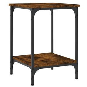 vidaXL Mesa de centro madera de ingenier&iacute;a roble ahumado 40x40x55 cm