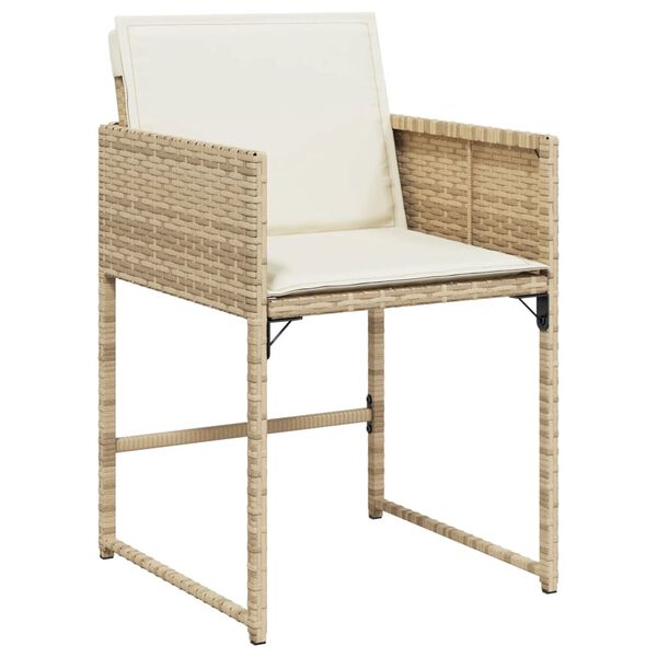 vidaXL Set comedor de jard&iacute;n con cojines 15 pzas rat&aacute;n sint&eacute;tico beige