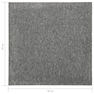 vidaXL Baldosas de suelo de moqueta 20 uds 5 m² 50x50 cm gris