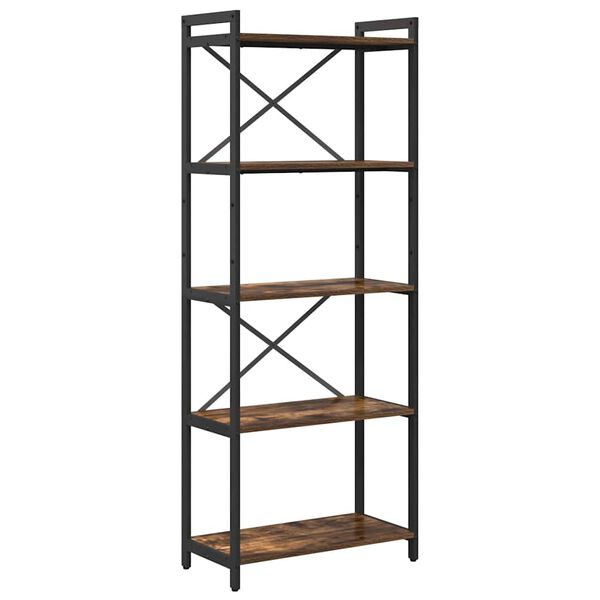 vidaXL Estante de libros Roble ahumado 60 x 30 x 155 cm