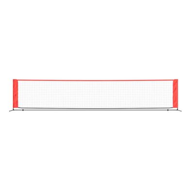 vidaXL Red de tenis poliéster negro y rojo 500x100x87 cm
