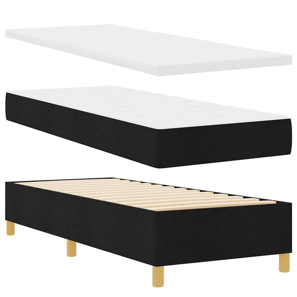 vidaXL Cama tipo Box Spring con colch&oacute;n Negro 80 x 200 cm tela