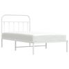 vidaXL Estructura cama sin colch&oacute;n con cabecero metal blanco 100x190cm