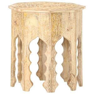 vidaXL Mesa auxiliar de madera maciza de mango &Oslash;48 cm