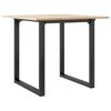 vidaXL Mesa de comedor marco O madera maciza pino y acero 90x90x75 cm