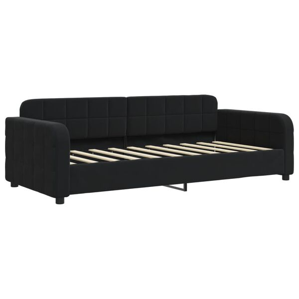 vidaXL Sof&aacute; cama nido con cajones terciopelo negro 90x190 cm