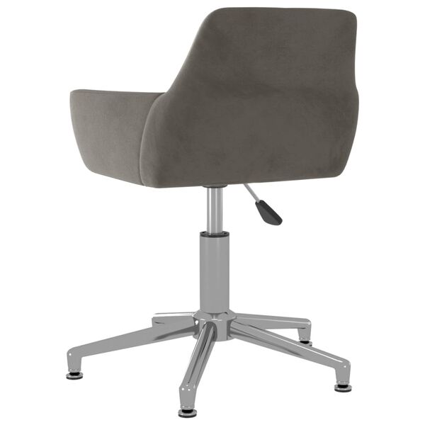 vidaXL Silla de comedor giratoria de terciopelo gris oscuro